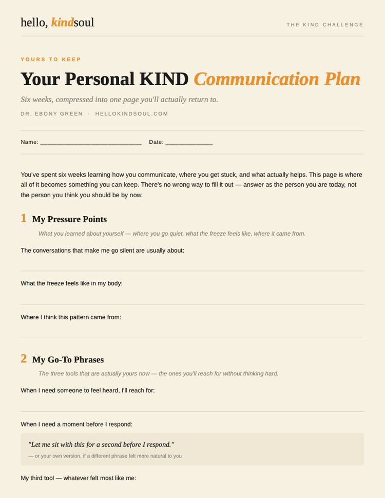 Your Personal KIND Communication Plan