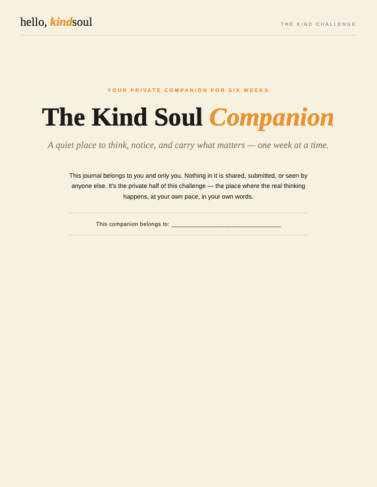 The Kind Soul Companion journal